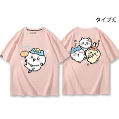 可愛いキャラ ゆるかわ トップス 集団遠足 ユニセックス 半袖Ｔシャツ
