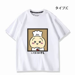 可愛いキャラ ゆるかわ トップス 初代と二代目料理長 ユニセックス 半袖Ｔシャツ