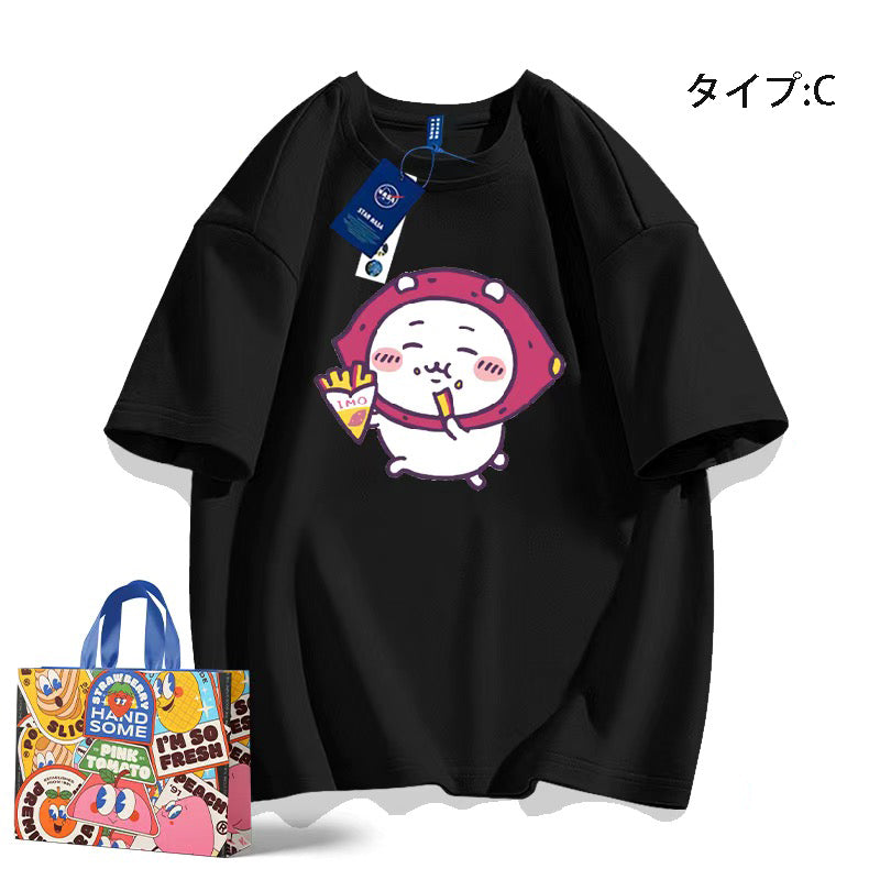 可愛いキャラ ゆるかわ トップス おやつ ユニセックス 半袖Ｔシャツ