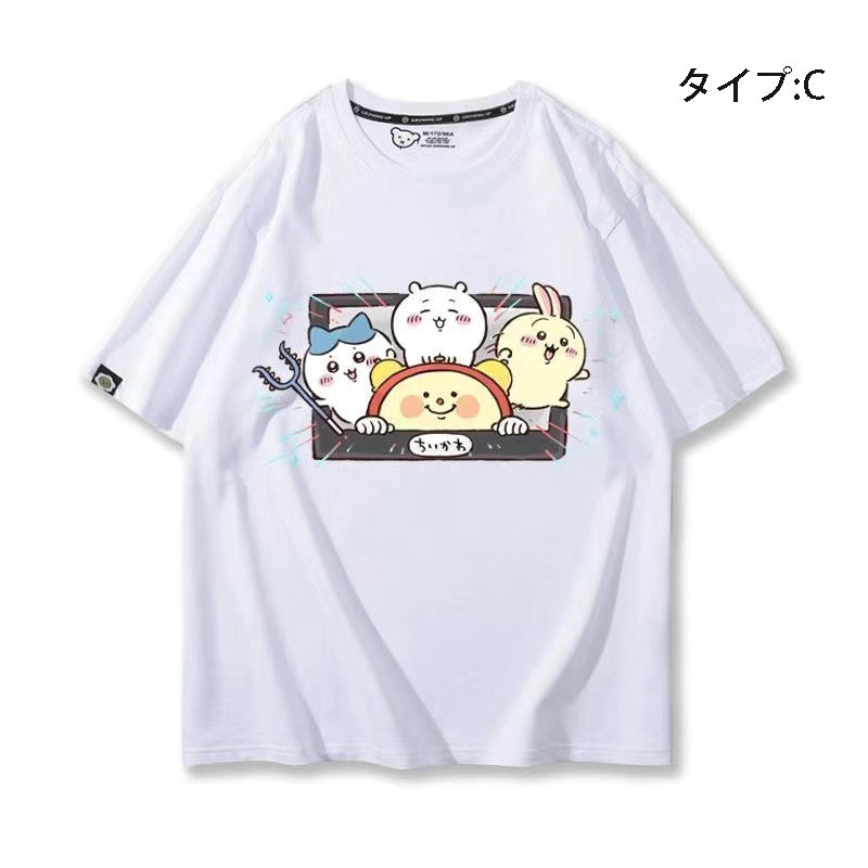 可愛いキャラ ゆるかわ トップス ゆったりとした生活 ユニセックス 半袖Ｔシャツ