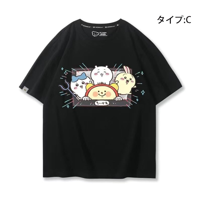 可愛いキャラ ゆるかわ トップス ゆったりとした生活 ユニセックス 半袖Ｔシャツ