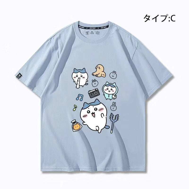 可愛いキャラ ゆるかわトップス 笑える日常 ユニセックス 半袖Ｔシャツ
