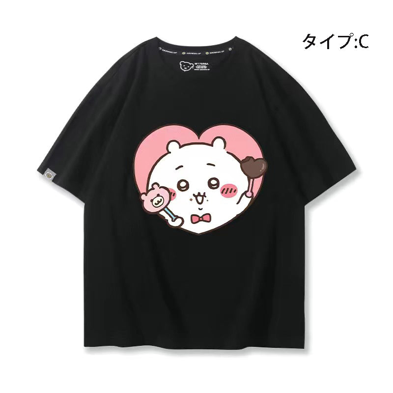 可愛いキャラ ゆるかわ トップス 美味しい料理 ユニセックス 半袖Ｔシャツ