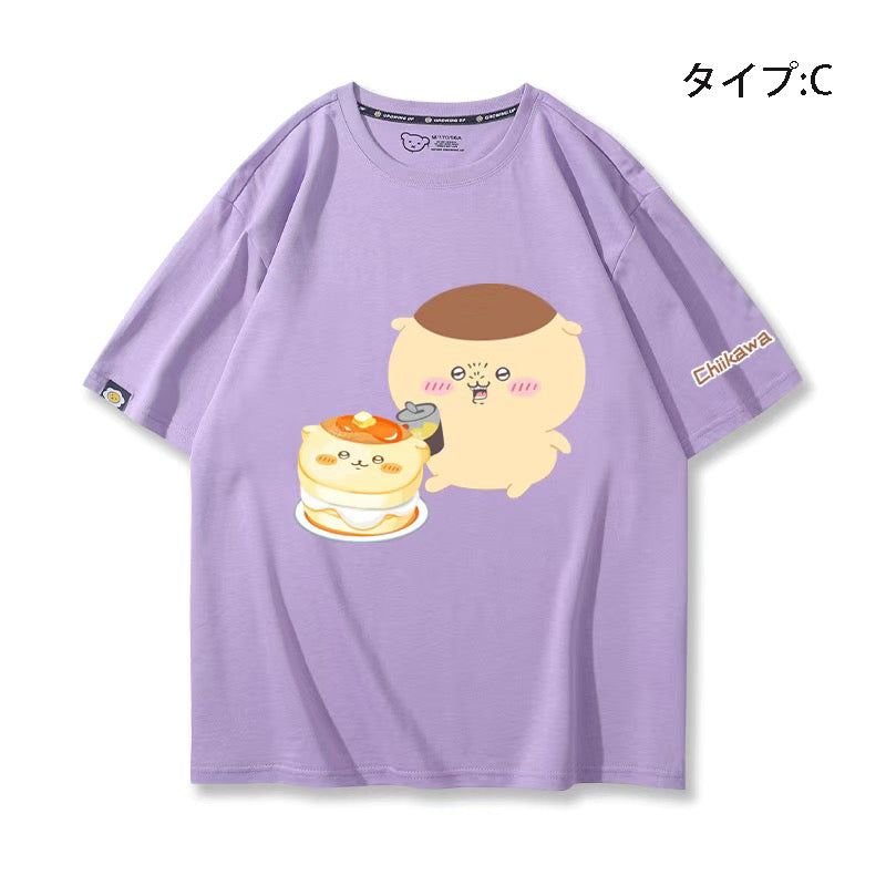 可愛いキャラ ゆるかわ トップス ケーキ ユニセックス 半袖Ｔシャツ