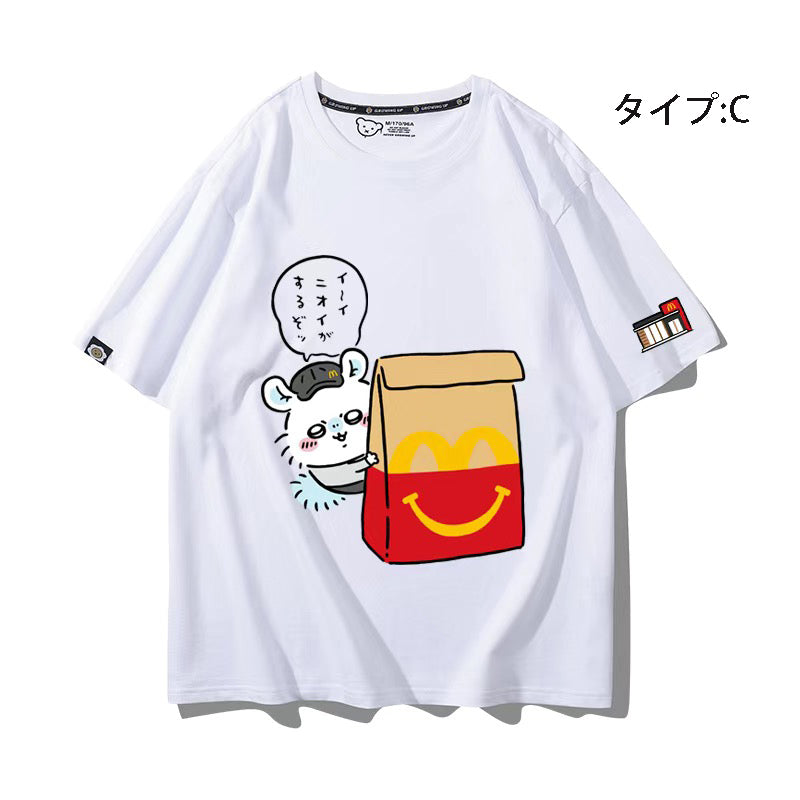 可愛いキャラ ゆるかわ トップス 勤め人 ユニセックス 半袖Ｔシャツ