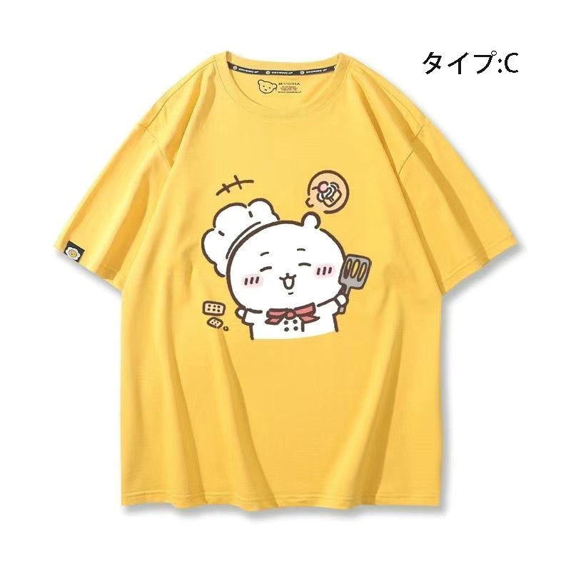 可愛いキャラ ゆるかわ トップス 料理人 ユニセックス 半袖Ｔシャツ