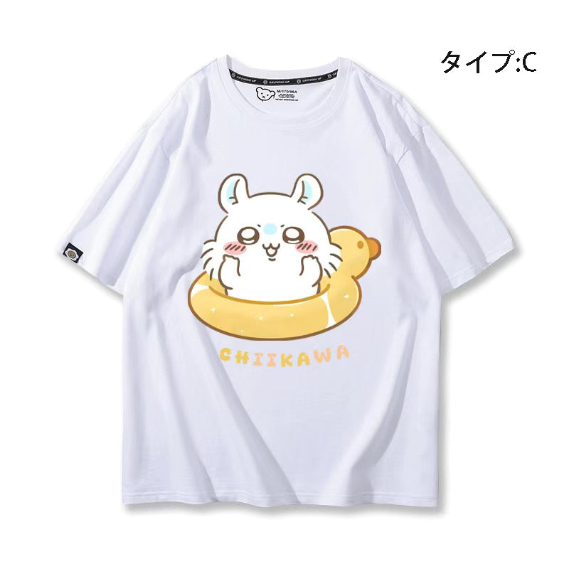 可愛いキャラ ゆるかわ トップス 浮き輪 ユニセックス 半袖Ｔシャツ