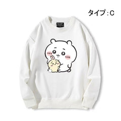 可愛いキャラ ゆるかわ トップス ぎゅっ ユニセックス 長袖 スウェット