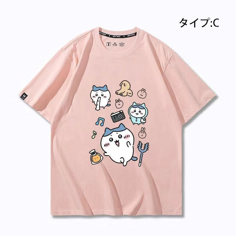 可愛いキャラ ゆるかわトップス 笑える日常 ユニセックス 半袖Ｔシャツ