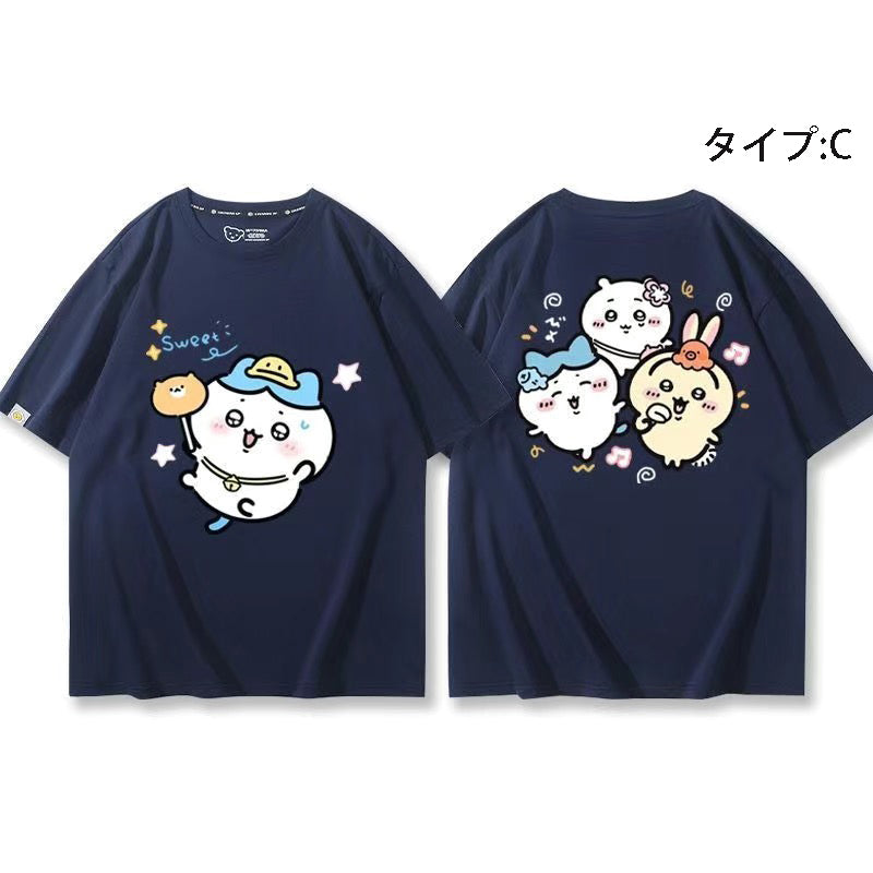 可愛いキャラ ゆるかわ トップス 集団遠足 ユニセックス 半袖Ｔシャツ