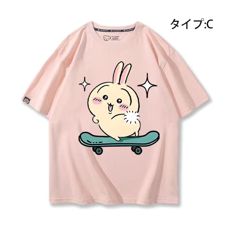 可愛いキャラ ゆるかわ トップス キックボード ユニセックス 半袖Ｔシャツ
