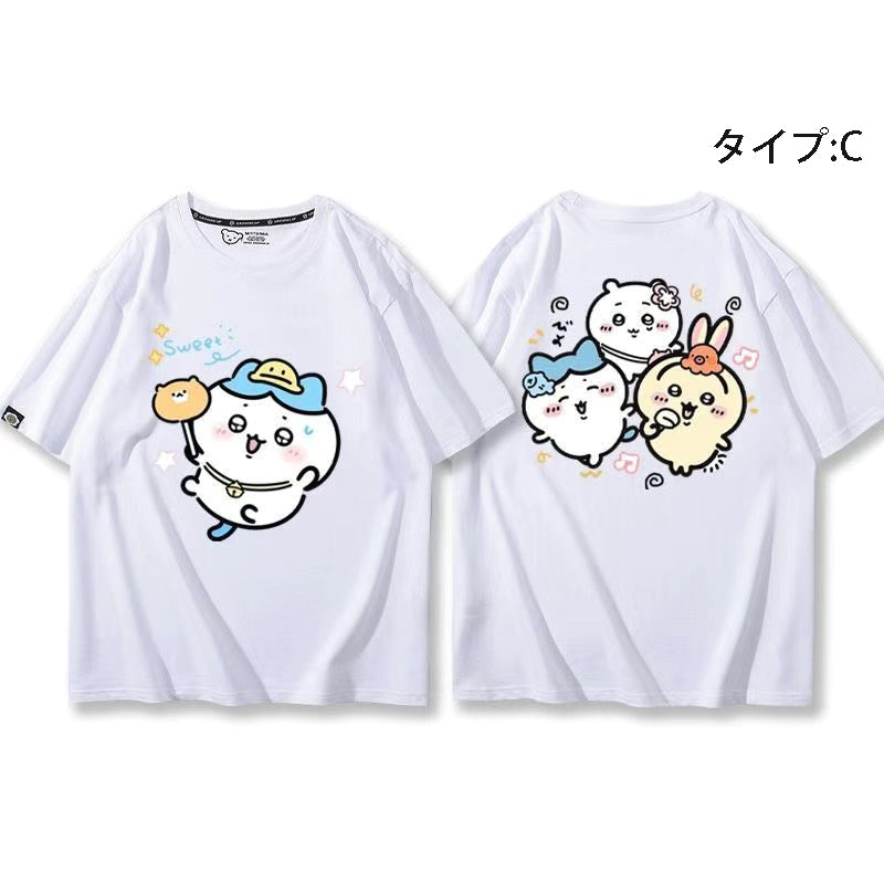 可愛いキャラ ゆるかわ トップス 集団遠足 ユニセックス 半袖Ｔシャツ