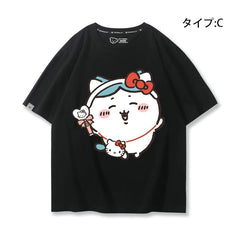 可愛いキャラ ゆるかわ トップス 可愛いショルダーバッグ ユニセックス 半袖Ｔシャツ