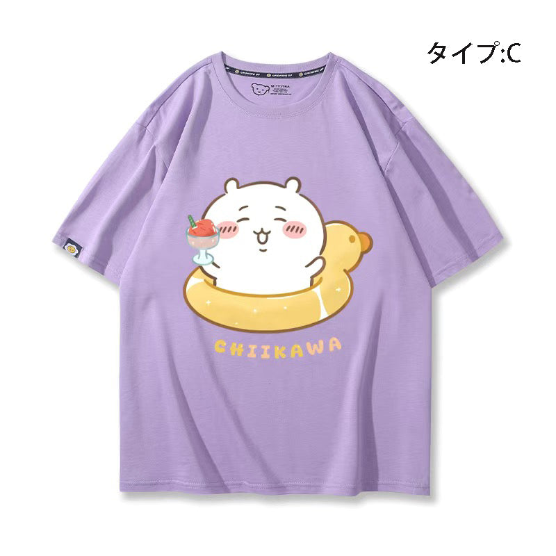 可愛いキャラ ゆるかわ トップス 水泳 ユニセックス 半袖Ｔシャツ