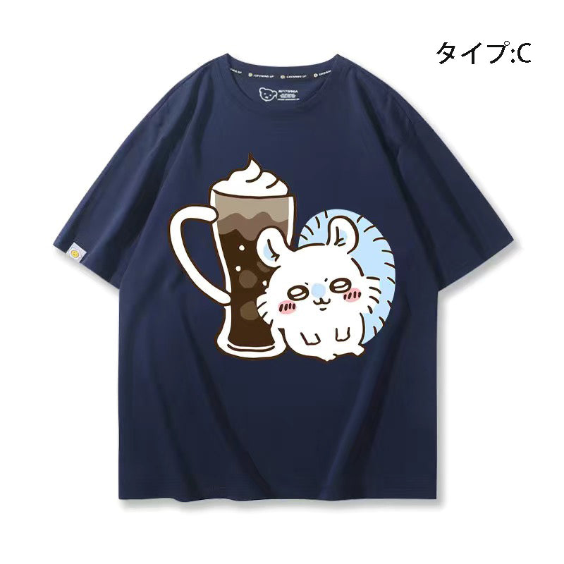 可愛いキャラ ゆるかわ トップス 美食 ユニセックス 半袖Ｔシャツ