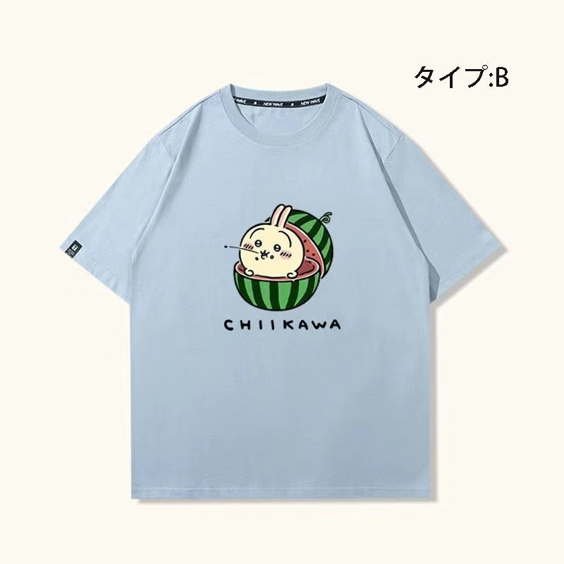 可愛いキャラ ゆるかわトップス 美味しいスイカ ユニセックス 半袖Ｔシャツ