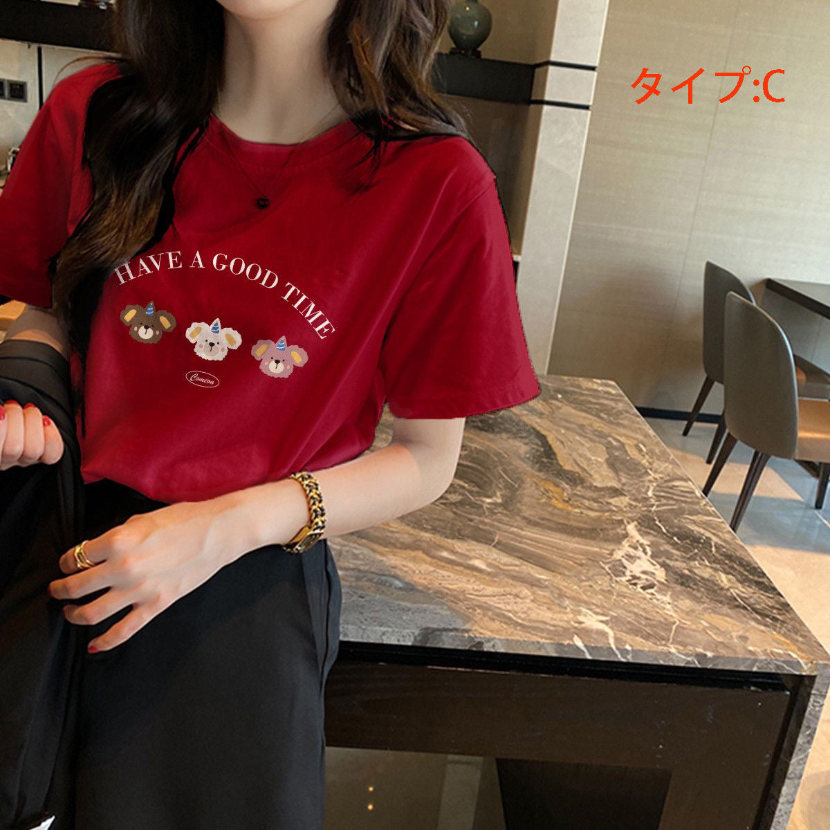 半袖 キュート動物 Tシャツ レディース トップス