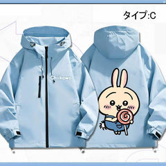 可愛いキャラ ゆるかわ ジャケット ロリポップ 防風 防寒 ユニセックス プリント カジュアル アウター