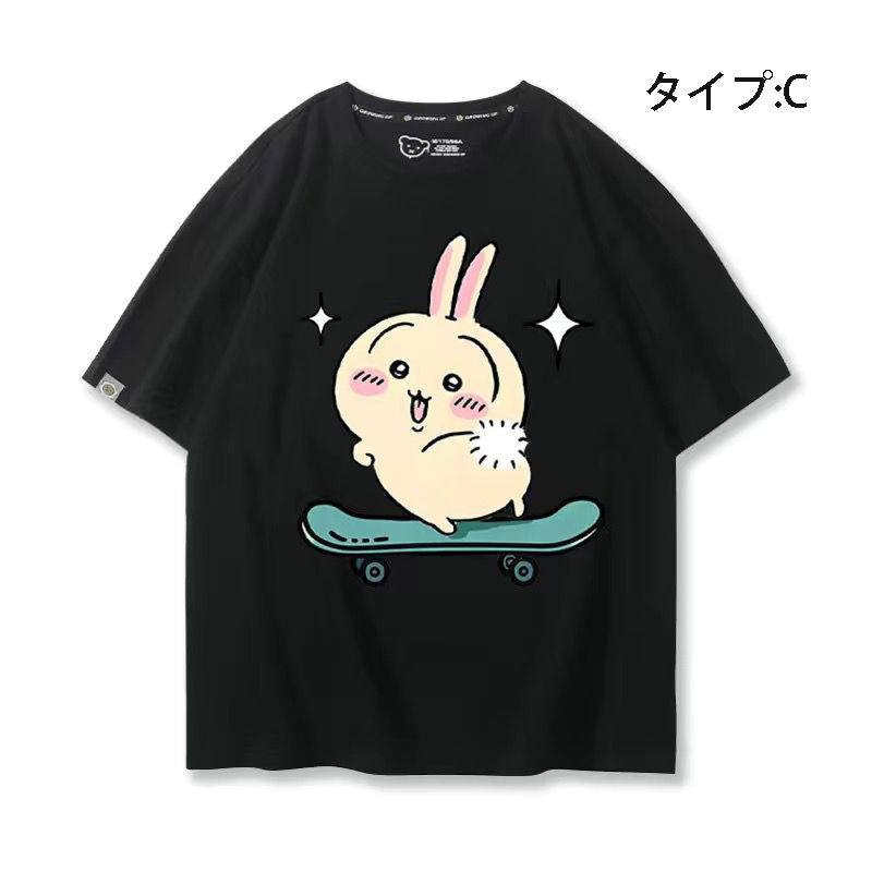 可愛いキャラ ゆるかわ トップス キックボード ユニセックス 半袖Ｔシャツ