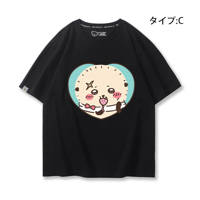 可愛いキャラ ゆるかわ トップス スナック ユニセックス 半袖Ｔシャツ