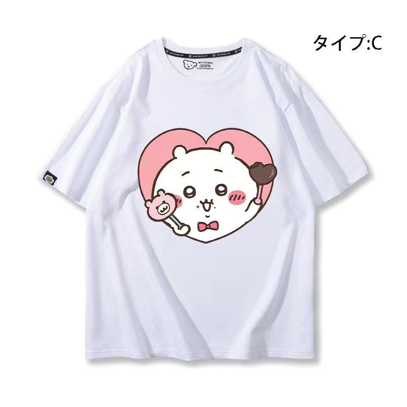 可愛いキャラ ゆるかわ トップス 美味しい料理 ユニセックス 半袖Ｔシャツ