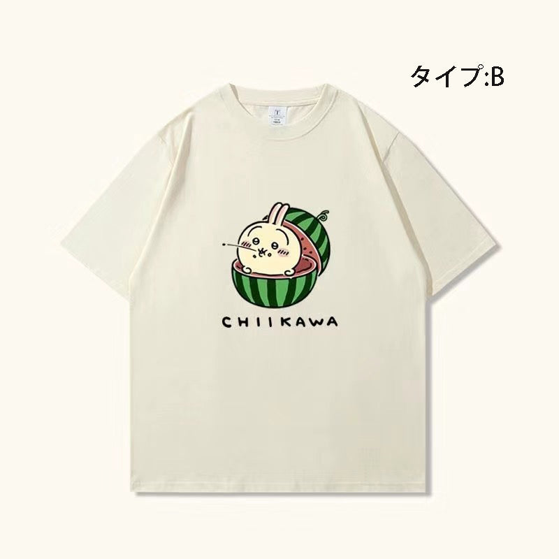 可愛いキャラ ゆるかわトップス 美味しいスイカ ユニセックス 半袖Ｔシャツ