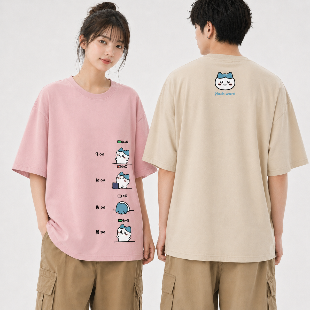 可愛いキャラ ゆるかわ トップス 頑張った一日 ユニセックス 半袖Ｔシャツ