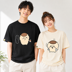 可愛いキャラ ゆるかわ トップス ごくごくまんじゅう ユニセックス 半袖Ｔシャツ