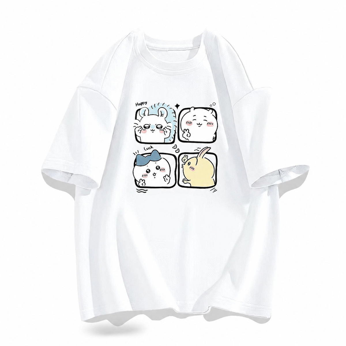 可愛いキャラ ゆるかわ トップス 楽しい瞬間 ユニセックス 半袖Ｔシャツ