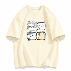 可愛いキャラ ゆるかわ トップス 楽しい瞬間 ユニセックス 半袖Ｔシャツ