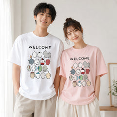 可愛いキャラ ゆるかわ トップス 親友 ユニセックス 半袖Ｔシャツ