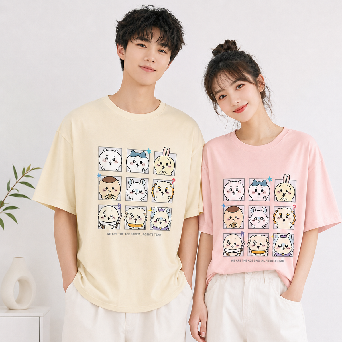可愛いキャラ ゆるかわ トップス ACE AGENTS ユニセックス 半袖Ｔシャツ