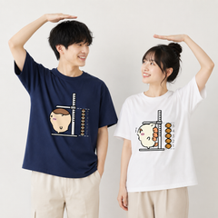 可愛いキャラ ゆるかわ トップス 身長を測る ‌ユニセックス 半袖Ｔシャツ