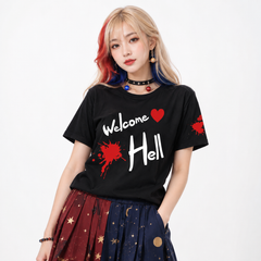 東方Project 二次創作 ヘカーティア・ラピスラズリ モチーフ ユニセックス 半袖Tシャツ