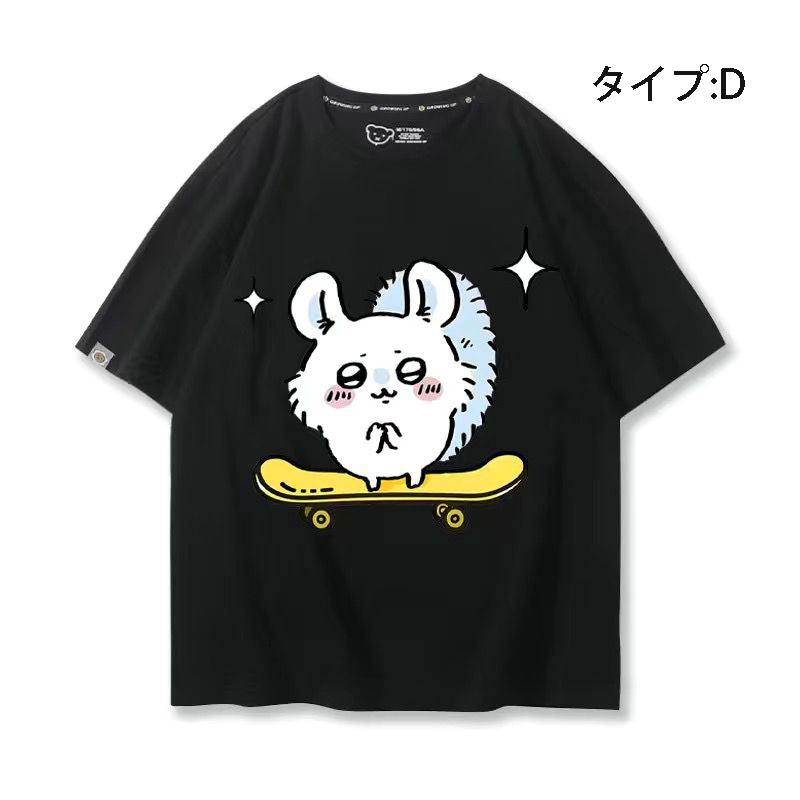 可愛いキャラ ゆるかわ トップス キックボード ユニセックス 半袖Ｔシャツ