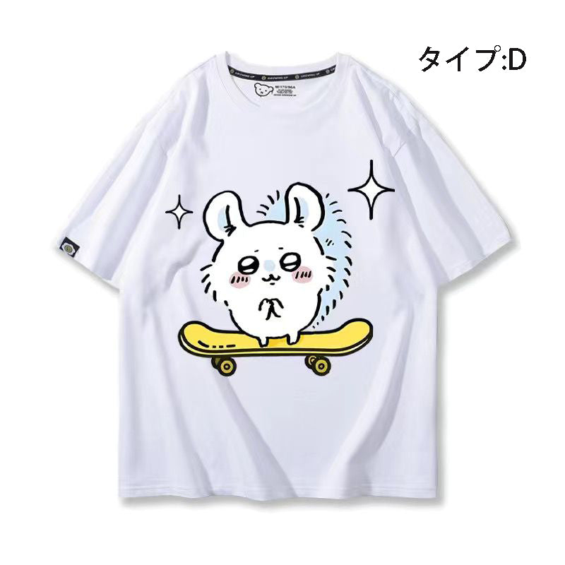可愛いキャラ ゆるかわ トップス キックボード ユニセックス 半袖Ｔシャツ