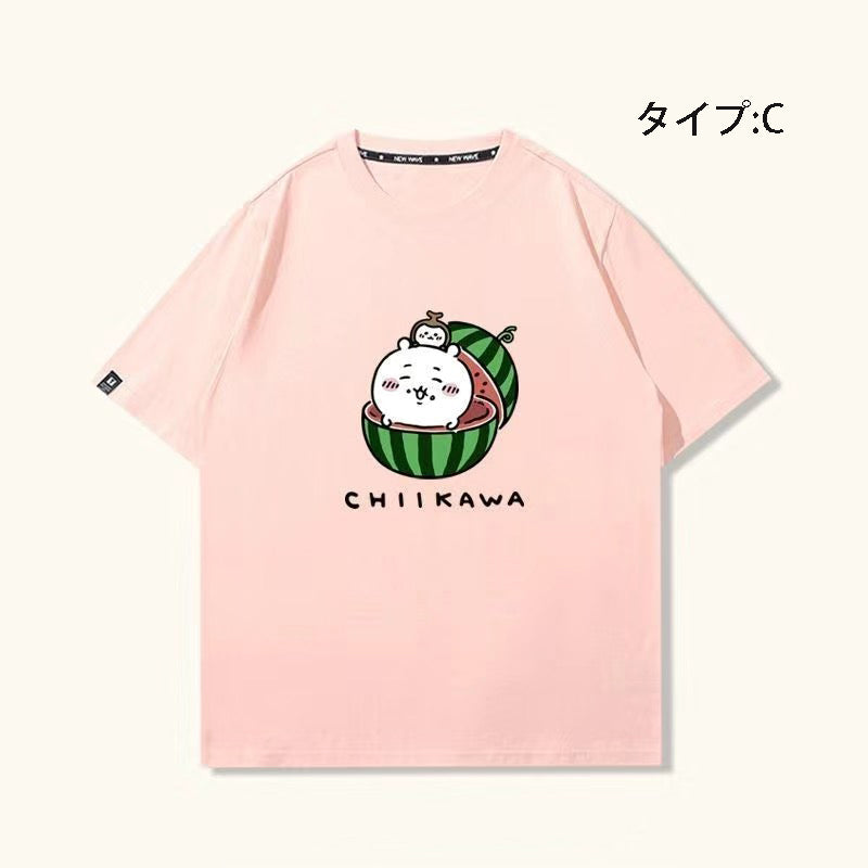 可愛いキャラ ゆるかわトップス 美味しいスイカ ユニセックス 半袖Ｔシャツ