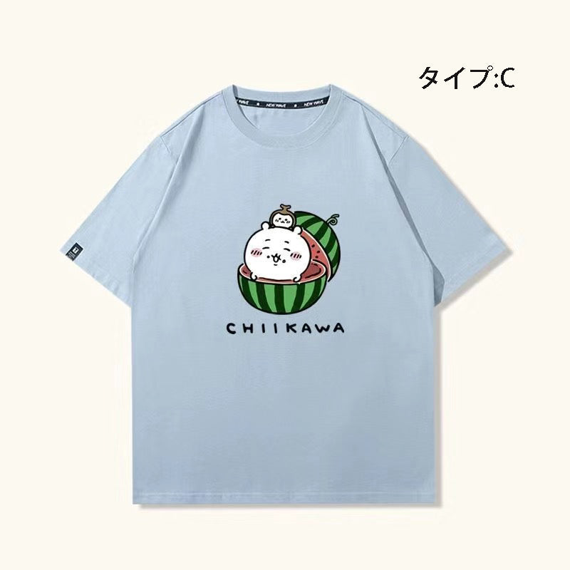 可愛いキャラ ゆるかわトップス 美味しいスイカ ユニセックス 半袖Ｔシャツ
