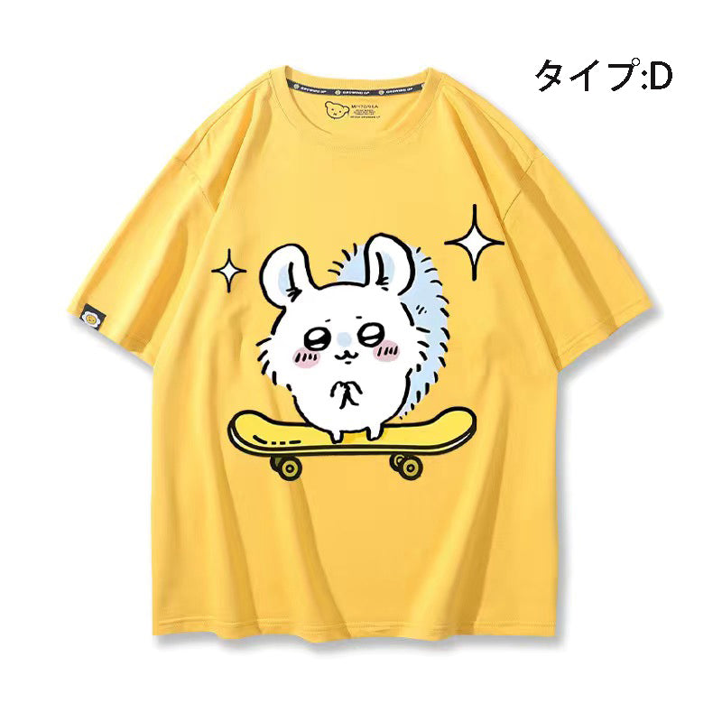 可愛いキャラ ゆるかわ トップス キックボード ユニセックス 半袖Ｔシャツ