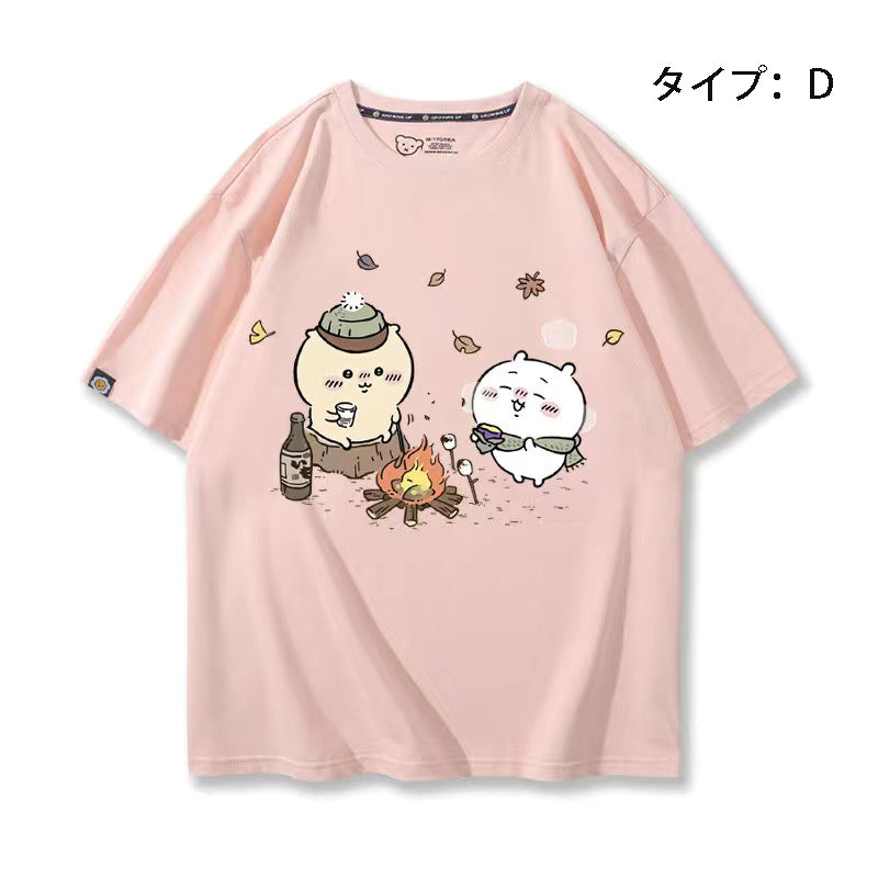 可愛いキャラ ゆるかわ トップス 日常 ユニセックス 半袖Ｔシャツ