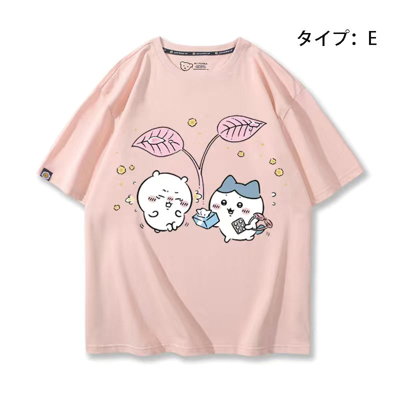 可愛いキャラ ゆるかわ トップス 日常 ユニセックス 半袖Ｔシャツ