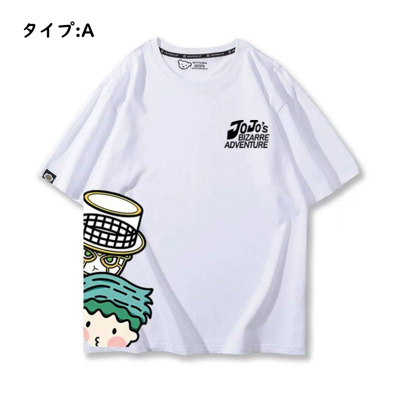 スタンド使い イラスト トップス 可愛いデザイン ユニセックス 半袖 Ｔシャツ