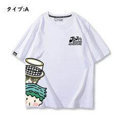 スタンド使い イラスト トップス 可愛いデザイン ユニセックス 半袖 Ｔシャツ