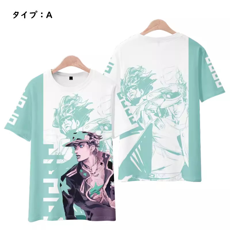 スタンド使い イラスト トップス キャラクタープリント ユニセックス 半袖 Ｔシャツ/パンツ