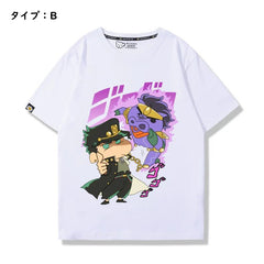 スタンド使い イラスト トップス しんちゃんの奇妙な冒険 ユニセックス 半袖 Ｔシャツ