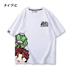 スタンド使い イラスト トップス 可愛いデザイン ユニセックス 半袖 Ｔシャツ