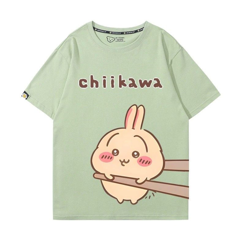 ちいかわシリーズ トップス 箸で挟まれる ウサギ ユニセックス 半袖Ｔシャツ