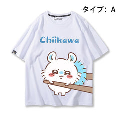 可愛いキャラ ゆるかわ トップス 箸で挟まれる ユニセックス 半袖Ｔシャツ