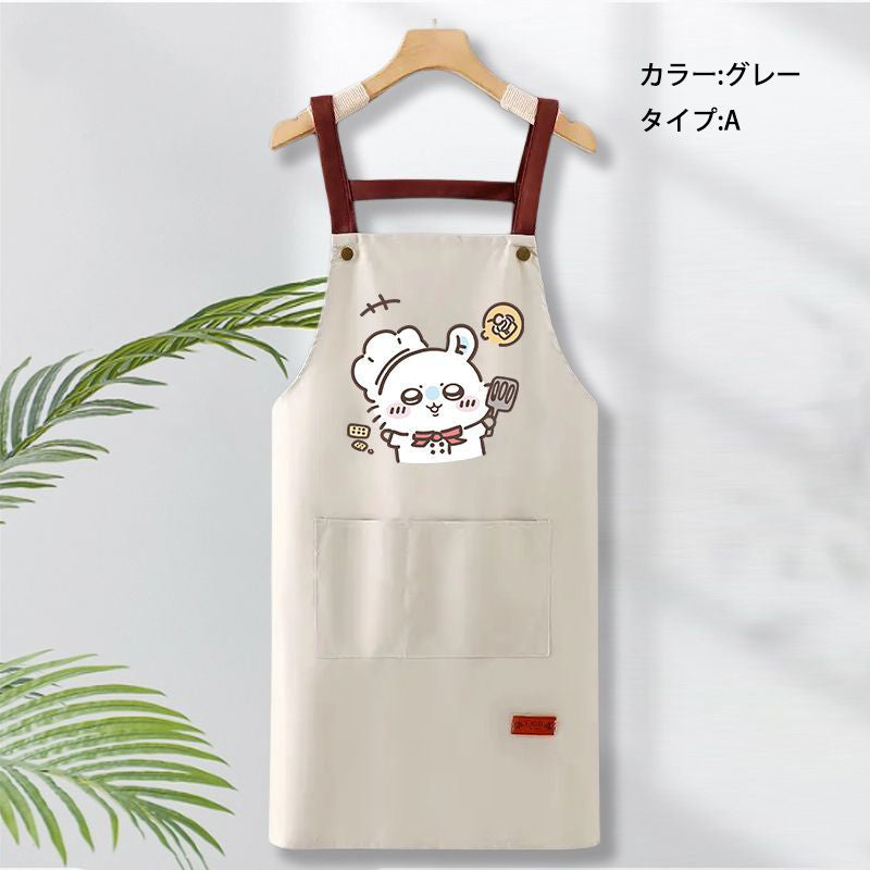 可愛いキャラ ゆるかわ 料理シェフ ‌ 防水 防油 手拭きタオル付き エプロン
