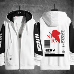 キャラクター トップス  NERV ユニセックス 長袖 パーカー